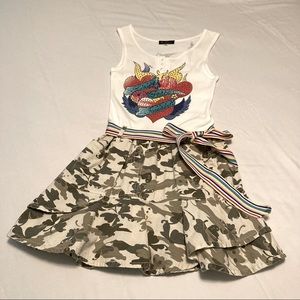 Hannah Banana Rhinestone Camouflage Girls Summer Dress Size 14